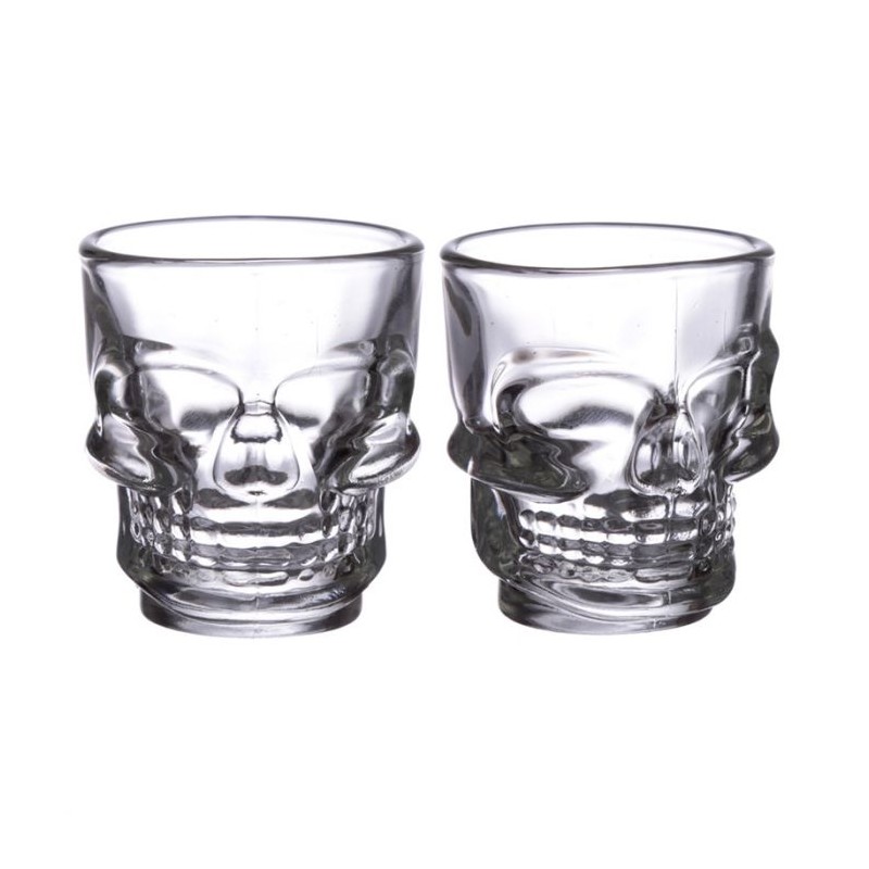 Lot de 2 Verres à Shot Skulls & Roses - Crâne (60ml)