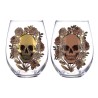 Lot de 2 Verres de Table Skulls & Roses - Crâne