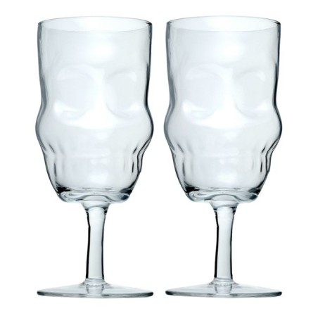 Lot de 2 Verres à Vin en Verre - Crâne