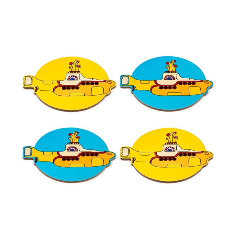 Lot de 4 Dessous de Verre - The Beatles Yellow Submarine