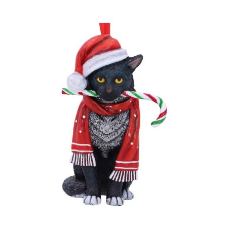 Candy Cane Cat Hanging Ornament (LP) 9cm