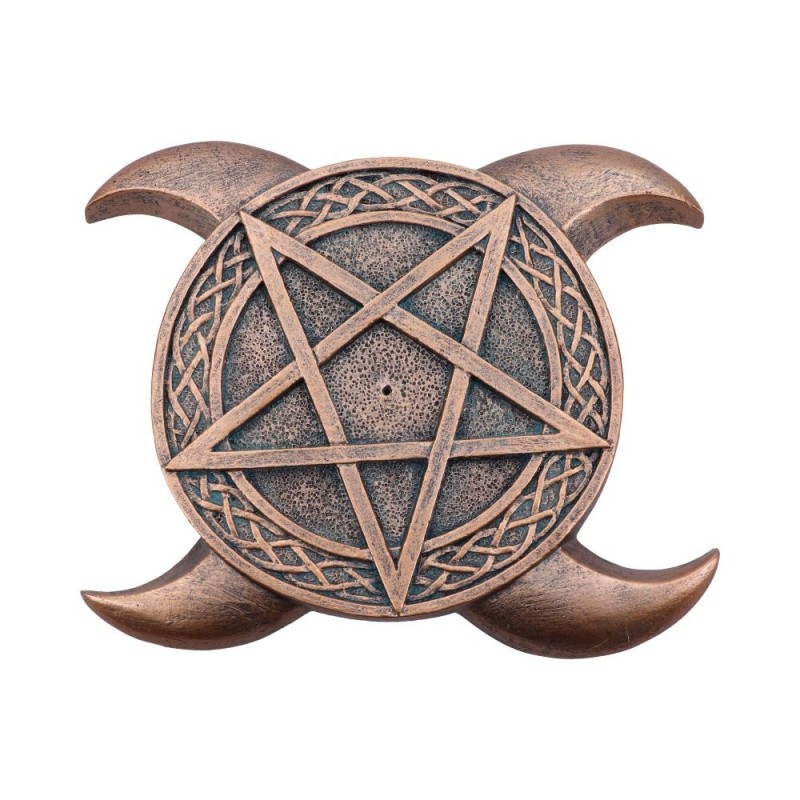 Triple Moon Pentacle Incense Burner 15.5cm