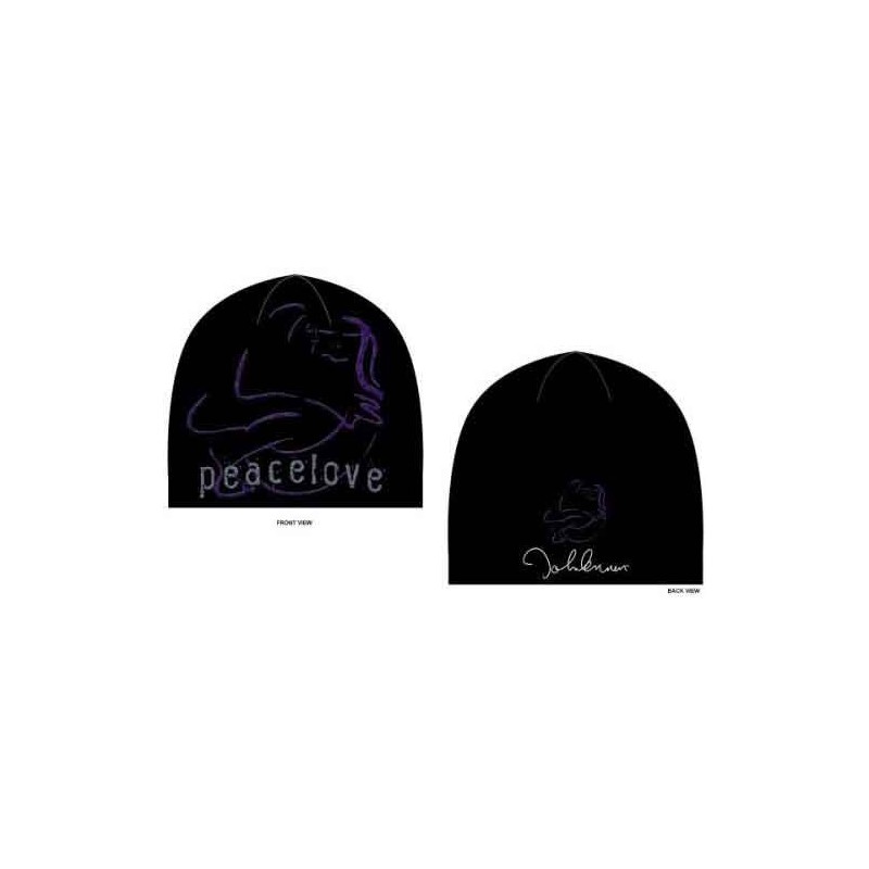 John Lennon Unisex Beanie Hat: Peace & Love