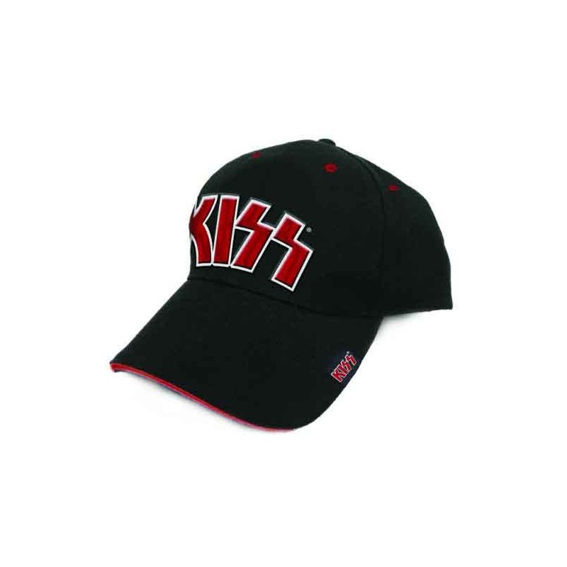 KISS Unisex Baseball Cap: Red on White Logo