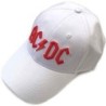 AC/DC Unisex Baseball Cap: Red Logo (White)