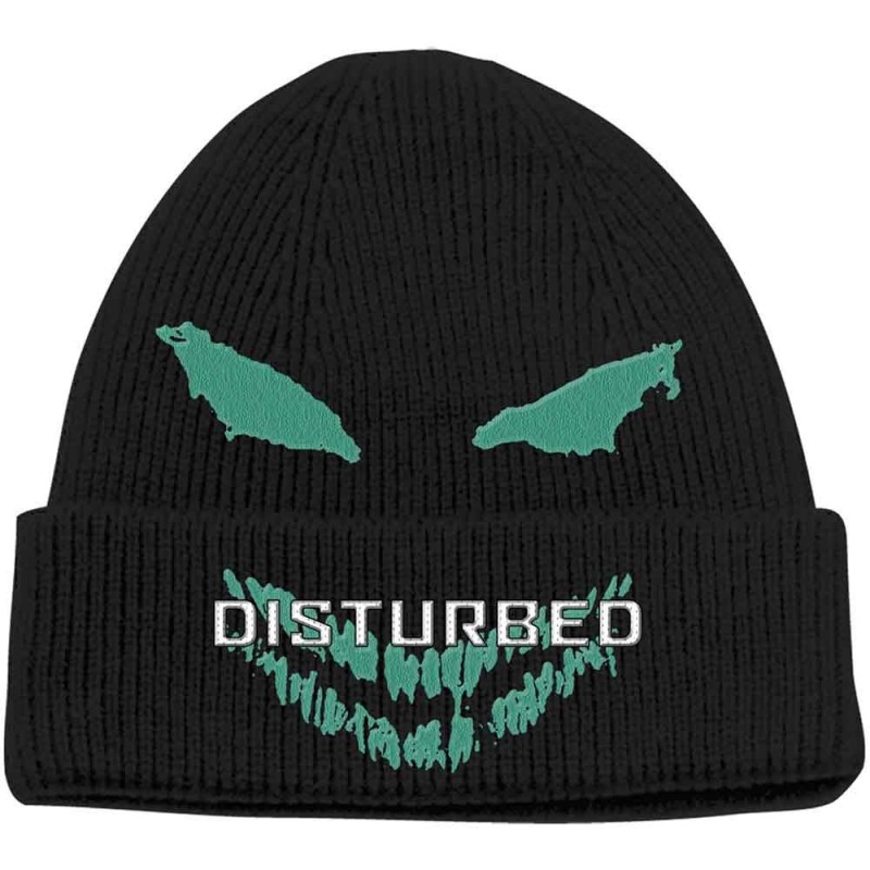 Disturbed Unisex Beanie Hat: Green Face