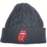 The Rolling Stones Unisex Beanie Hat: Classic Tongue (Cable Knit)