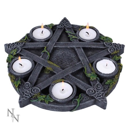 Wiccan Pentagram Tea light Holder 25.5cm