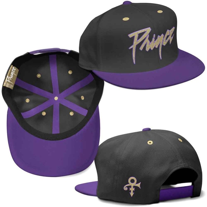 Prince Unisex Snapback Cap: Gold Logo & Symbol