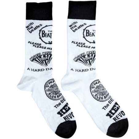 The Beatles Unisex Ankle Socks: Albums Monochrome (UK Size 7 - 11)