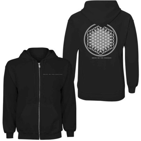 Bring Me The Horizon Unisex Zipped Hoodie: Flower of Life (Back Print)