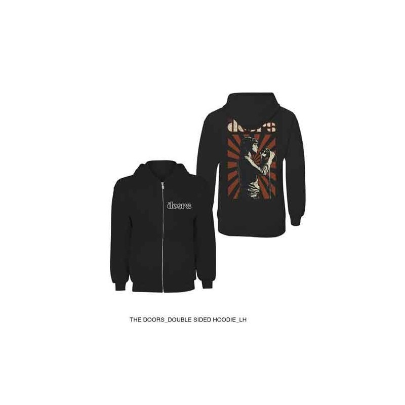 The Doors Unisex Zipped Hoodie: Lizard King (Back Print)