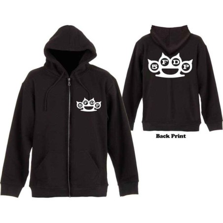 Five Finger Death Punch Unisex Zipped Hoodie: Knuckles (Back Print)