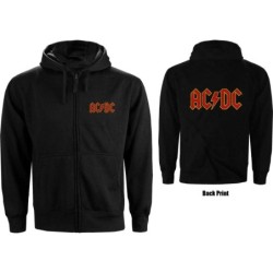 AC/DC Unisex Zipped Hoodie:...