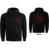 Slipknot Unisex Zipped Hoodie: 9 Point Star (Back Print)