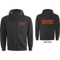 AC/DC Unisex Zipped Hoodie:...