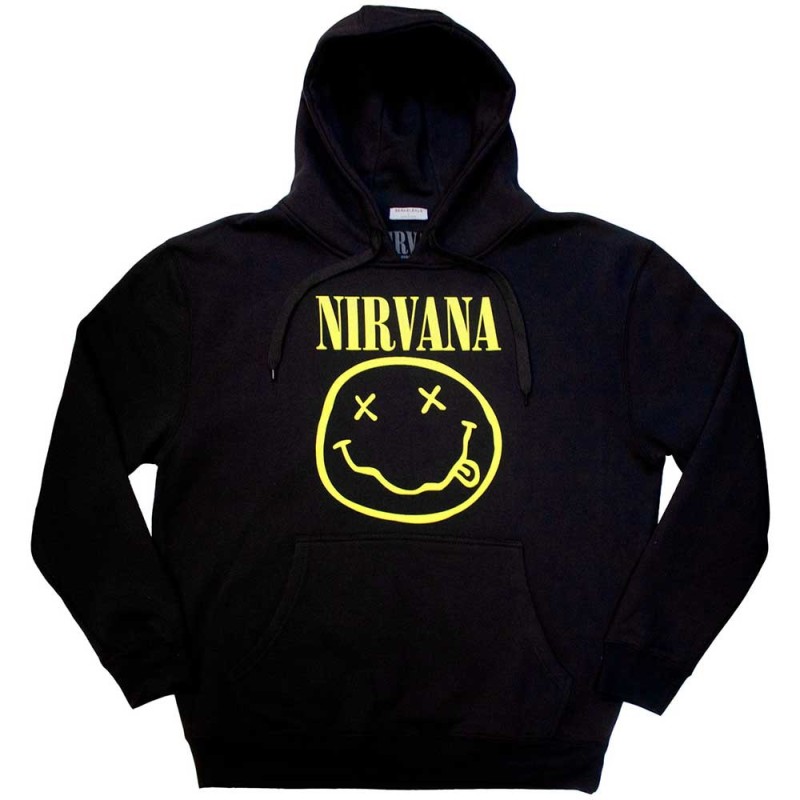 Nirvana Unisex Pullover Hoodie: Yellow Happy Face