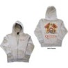 Queen Unisex Zipped Hoodie: Classic Crest (Back Print)