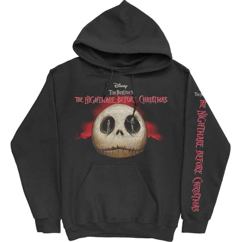 The Nightmare Before Christmas Unisex Pullover Hoodie: Jack Skull Eyes