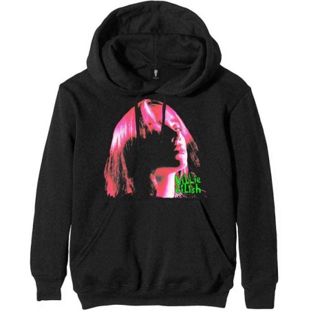 Billie Eilish Unisex Pullover Hoodie: Neon Shadow Pink