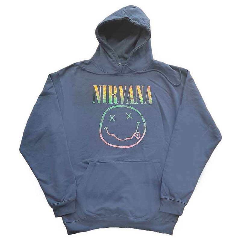 Nirvana Unisex Pullover Hoodie: Sorbet Ray Happy Face