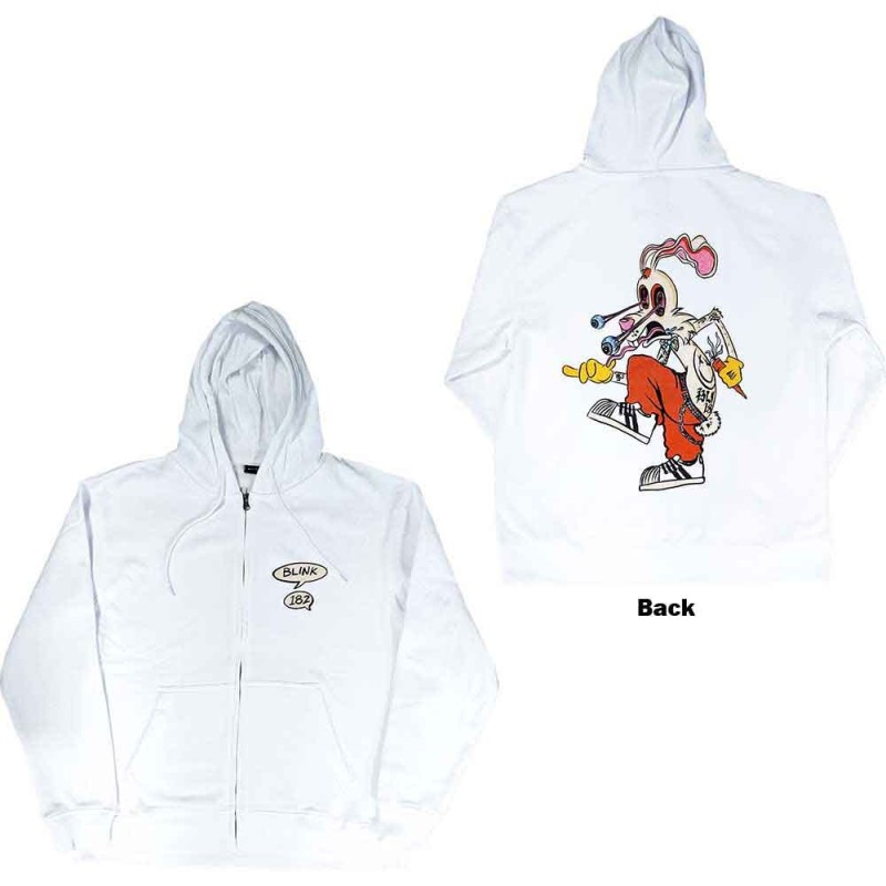 Blink-182 Unisex Zipped Hoodie: Roger Rabbit (Back Print)