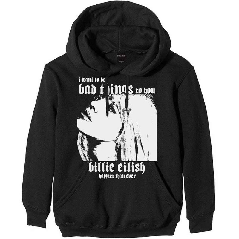 Billie Eilish Unisex Pullover Hoodie: Bad Things