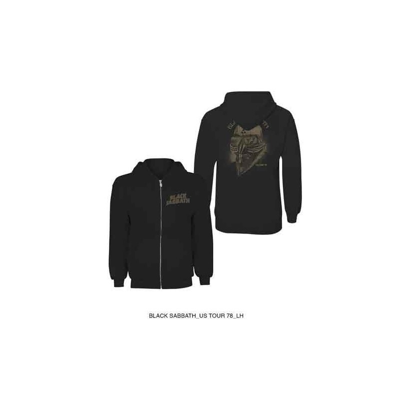 Black Sabbath Unisex Zipped Hoodie: Tour 1978 (Back Print)