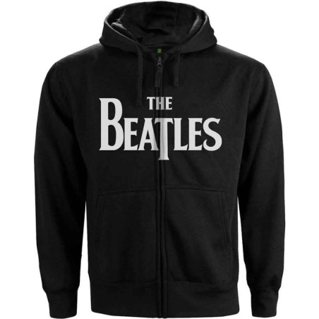 The Beatles Unisex Zipped Hoodie: Drop T Logo